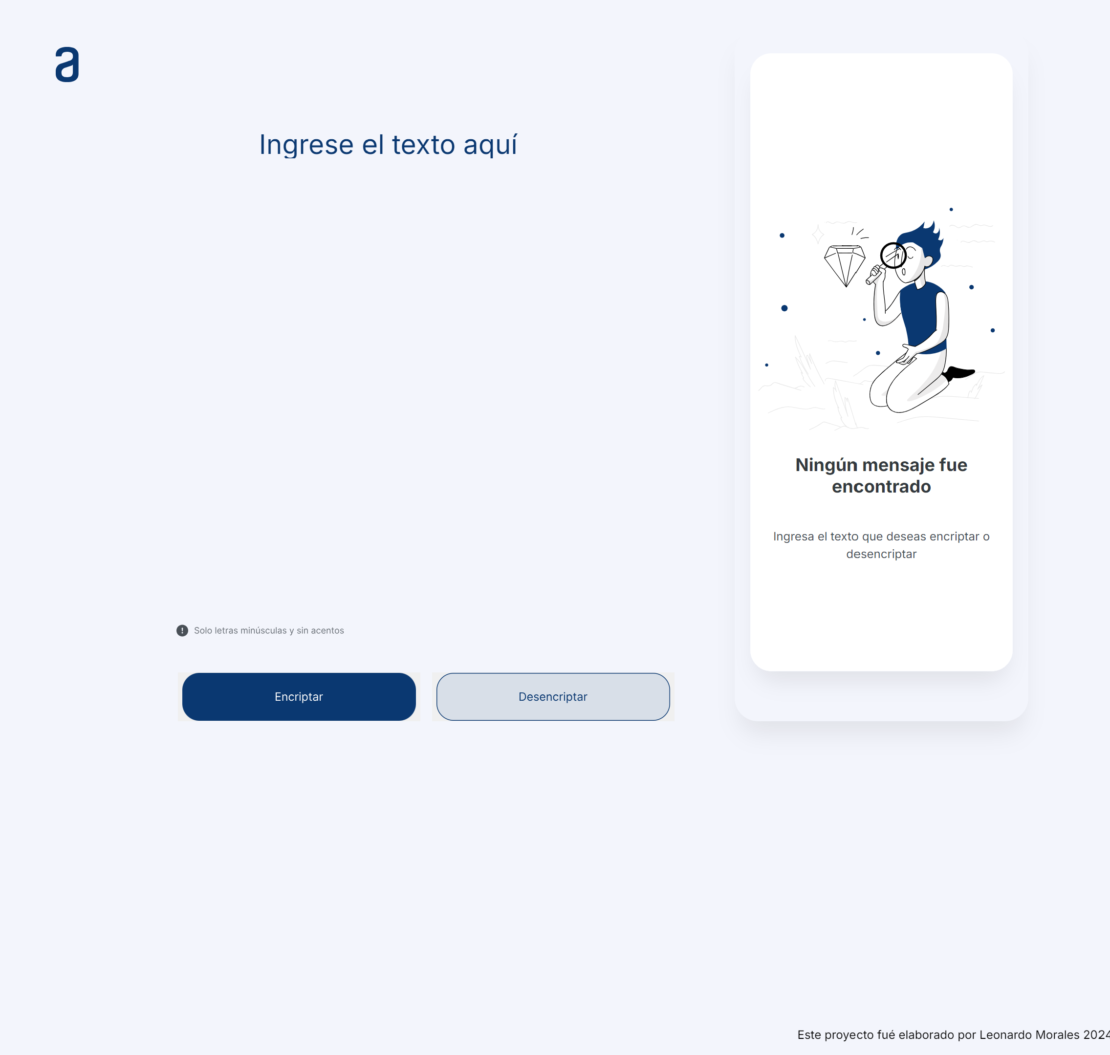 Screenshot from the Encryptor project page