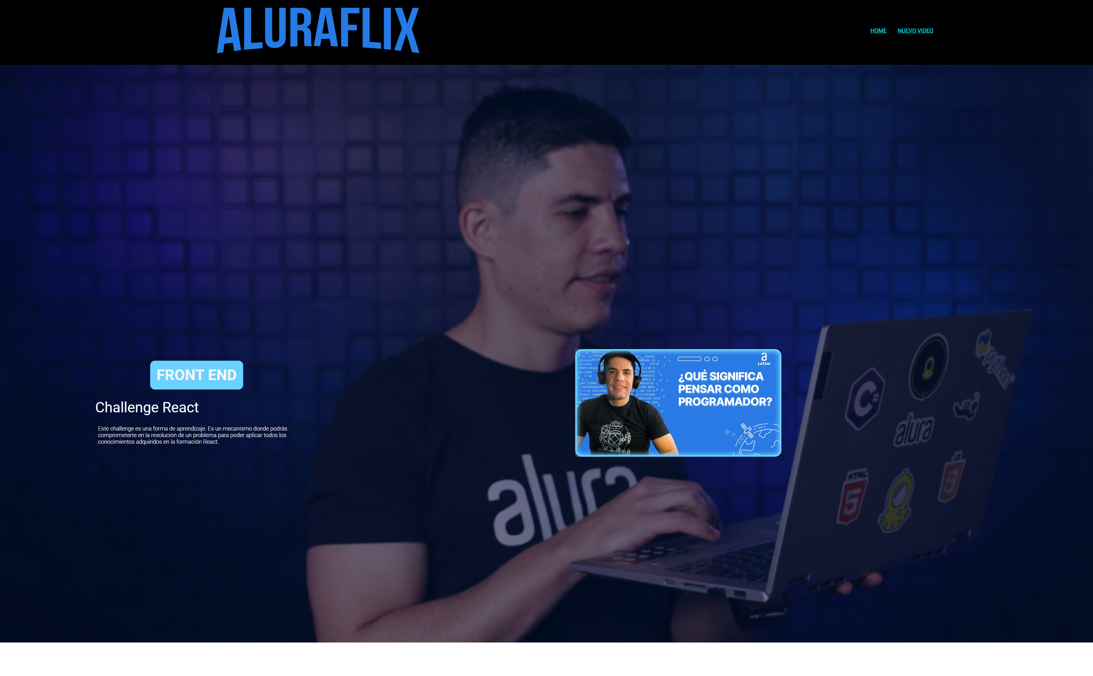 Screenshot of the AluraFlix project page